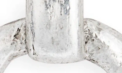 Karine Sultan Hammered Link Drop Earrings In Silver