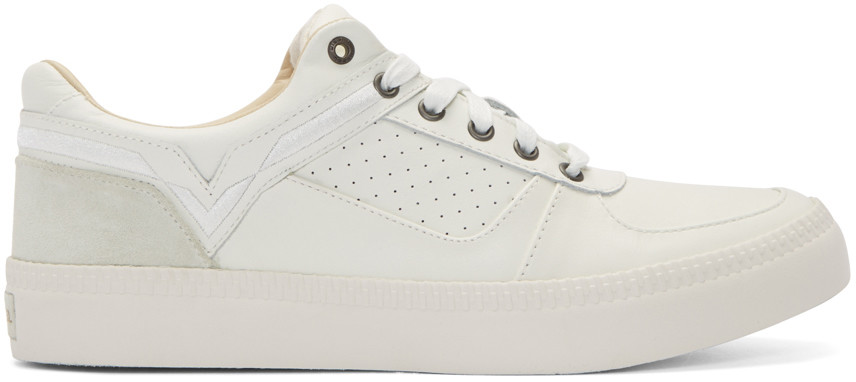 diesel white leather sneakers