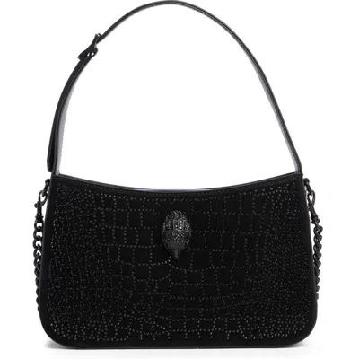 Kurt Geiger London Crystal Embellished Shoulder Bag In Black