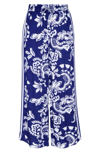 Sunshine 79 Flower Beach Cover-up Pants In Blue