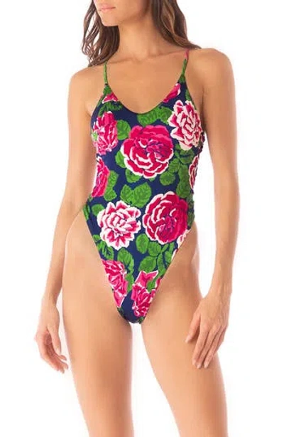 Maaji Meadow Roses Olenna Reversible One-piece Swimsuit In Animal Print