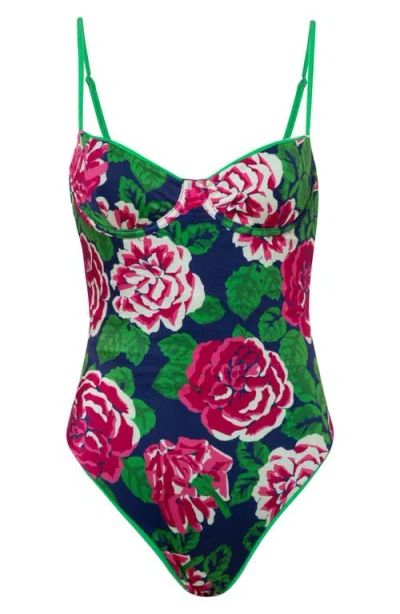 Maaji Meadow Roses Olenna Reversible One-piece Swimsuit In Animal Print