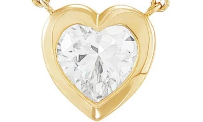 Frankie & Zoe 14k Yellow Gold Lab Grown Diamond Heart Pendant Necklace In Gold