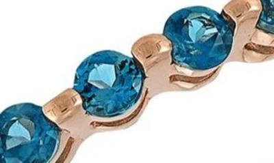 Frankie & Zoe 14k Yellow Gold London Blue Topaz Band Ring In Gold
