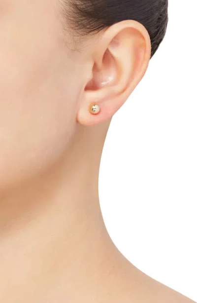 Frankie & Zoe 14k Gold Swirl Cut Ball Stud Earrings In Gold