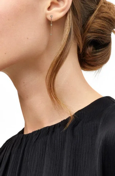 Frankie & Zoe 14k Yellow Gold Diamond Station Chain Front/back Earrings In Gold