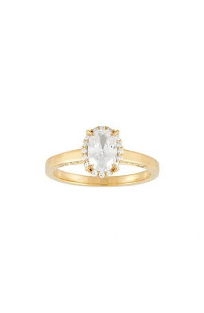 Frankie & Zoe 10k Yellow Gold Lab Grown Diamond Oval Halo Engagement Ring In Gold