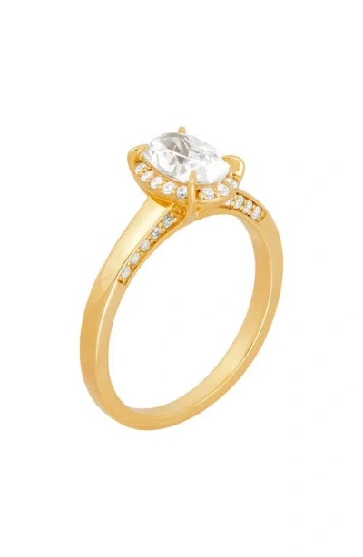 Frankie & Zoe 10k Yellow Gold Lab Grown Diamond Oval Halo Engagement Ring In Gold