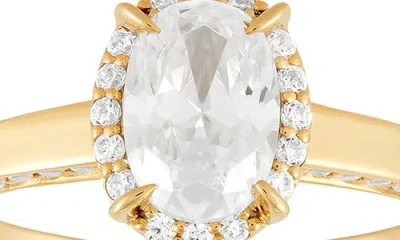Frankie & Zoe 10k Yellow Gold Lab Grown Diamond Oval Halo Engagement Ring In Gold