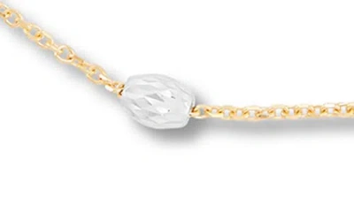 Frankie & Zoe Two-tone Textured Beaded Station Chain Bracelet In Gold