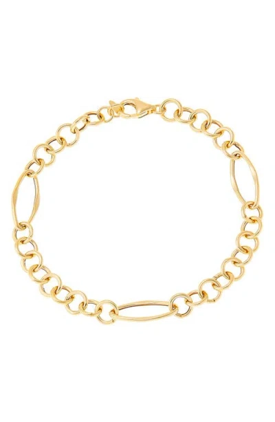 Frankie & Zoe 14k Yellow Gold Oval Station Chain Bracelet In Gold