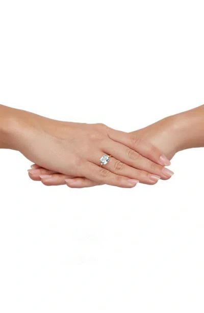 Frankie & Zoe 14k Yellow Gold Cushion Cut Swiss Blue Topaz & Diamond Ring In Gold