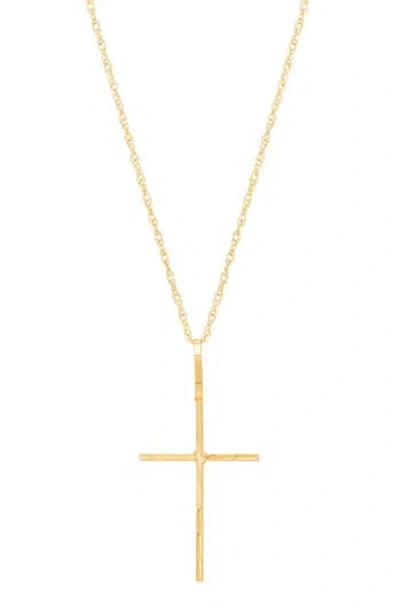 Frankie & Zoe 10k Yellow Gold Thin Cross Pendant Necklace In Gold
