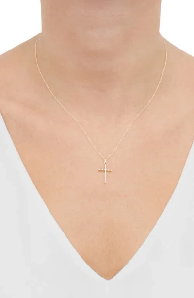 Frankie & Zoe 10k Yellow Gold Thin Cross Pendant Necklace In Gold