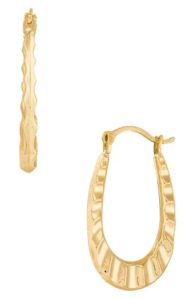 Frankie & Zoe Oval Ruffle Hoop Earrings In Gold