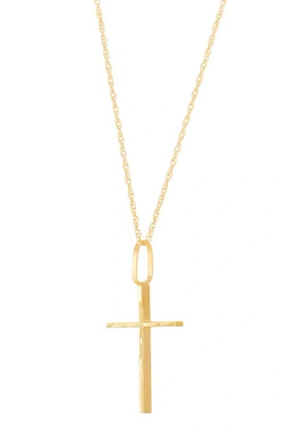 Frankie & Zoe 10k Yellow Gold Thin Cross Pendant Necklace In Gold