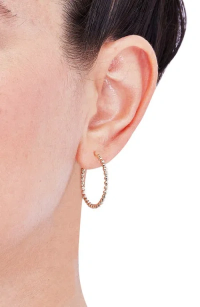 Frankie & Zoe 10k Yellow Gold Beaded Hoop Earrings In Gold