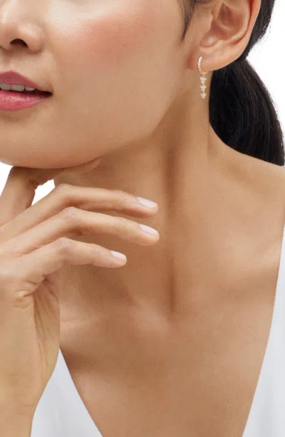 Frankie & Zoe 10k Yellow Gold Lab Grown Diamond Drop Huggie Hoop Earrings In Gold