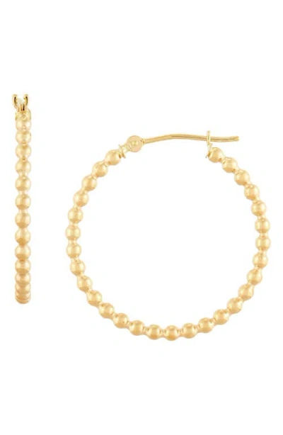 Frankie & Zoe 10k Yellow Gold Beaded Hoop Earrings In Gold