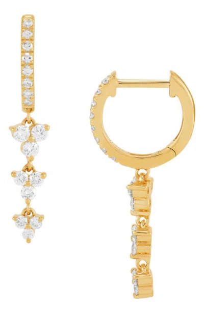 Frankie & Zoe 10k Yellow Gold Lab Grown Diamond Drop Huggie Hoop Earrings In Gold