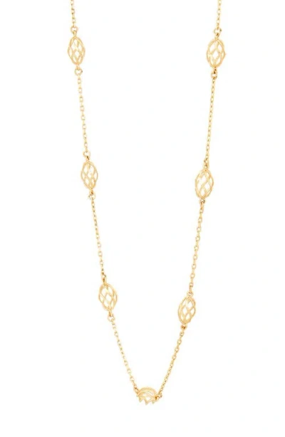 Frankie & Zoe 14k Gold Twisted Station Chain Necklace In Gold