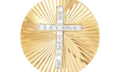 Frankie & Zoe 14k Gold Lab Grown Diamond Cross Medallion Pendant Necklace In Gold