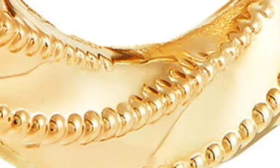 Frankie & Zoe 14k Yellow Gold Bead Textured Twisted Hoop Earrings In Gold