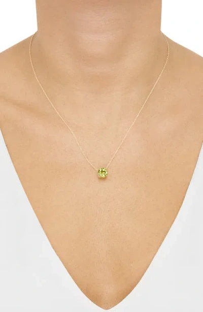 Frankie & Zoe 10k Yellow Gold Round Peridot Pendant Necklace In Gold