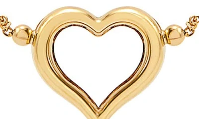 Frankie & Zoe 10k Yellow Gold Triple Heart Beaded Station Chain Necklace In Gold