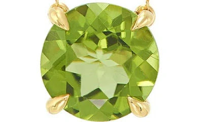 Frankie & Zoe 10k Yellow Gold Round Peridot Pendant Necklace In Gold