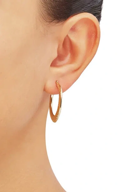 Frankie & Zoe Diamond Cut Hoop Earrings In Gold