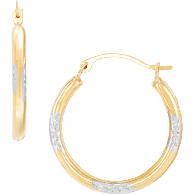 Frankie & Zoe Leaf Textured Hoop Earrings In Gold