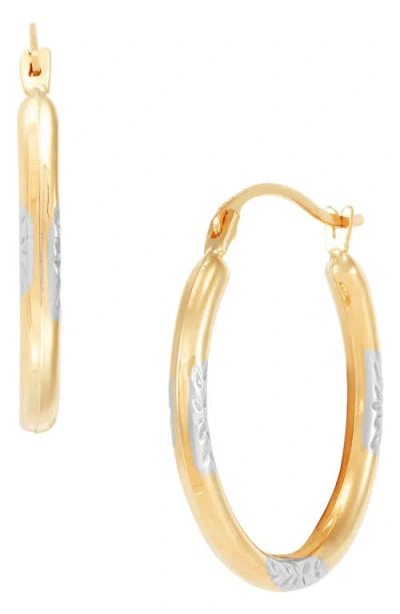 Frankie & Zoe Leaf Textured Hoop Earrings In Gold