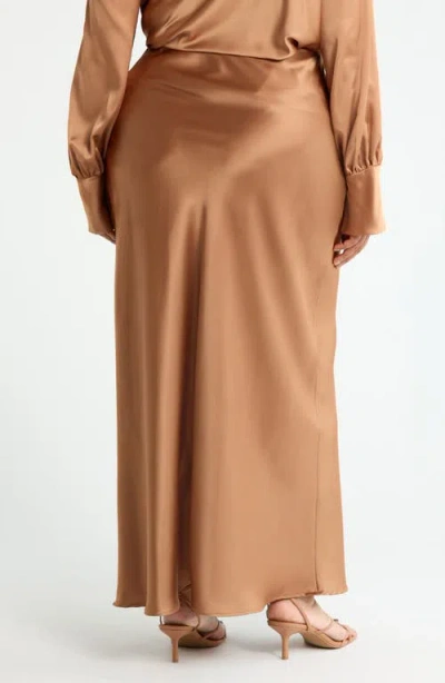 Renee C Satin A-line Skirt In Blue