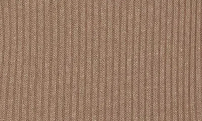 Renee C Button Front Long Sleeve Ribbed Top In Brown