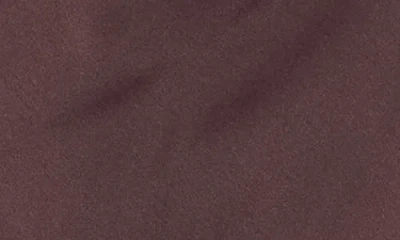 Renee C Asymmetrical Drop Shoulder Satin Top In Brown