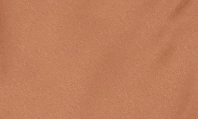 Renee C Asymmetrical Drop Shoulder Satin Top In Brown