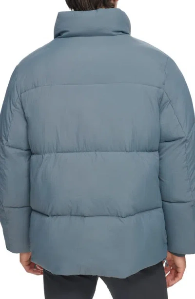 Dkny Zip Front Jacket In Blue