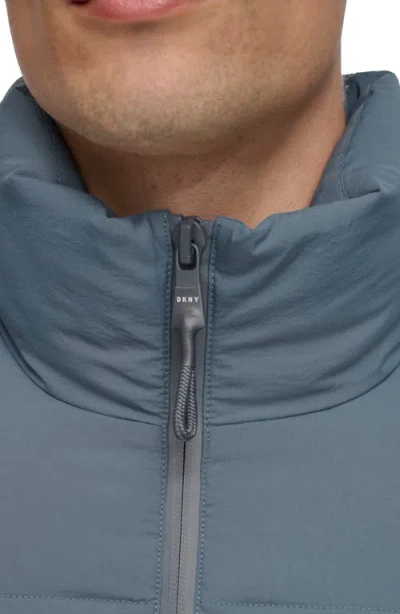 Dkny Zip Front Jacket In Blue