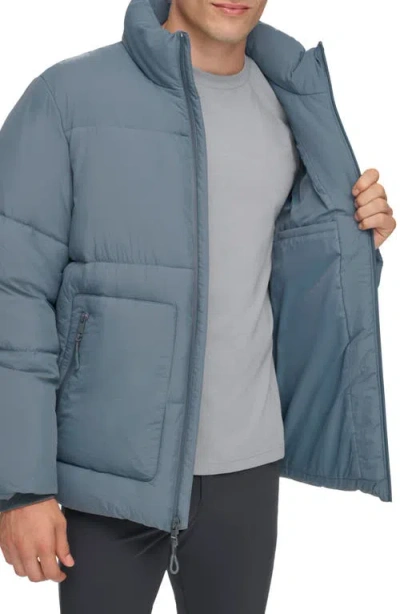 Dkny Zip Front Jacket In Blue