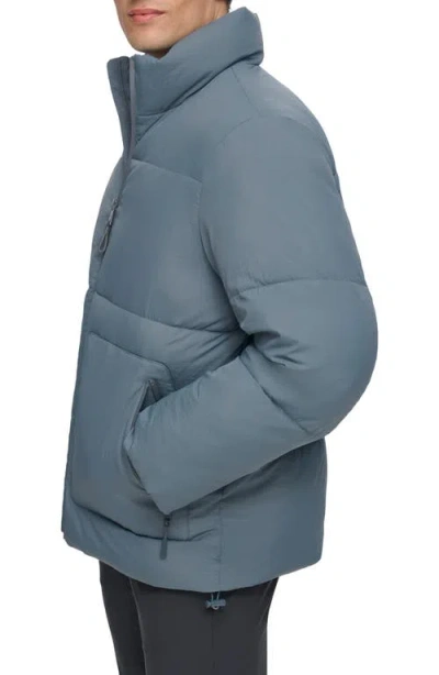 Dkny Zip Front Jacket In Blue