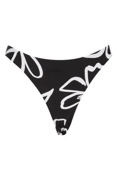 Volcom Sol Rebel Reversible Cheeky Bikini Bottoms In Black