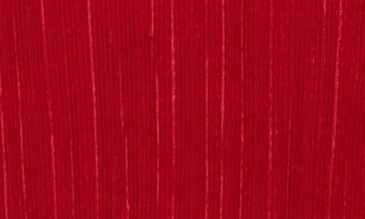 Connected Apparel Plissé Tiered Dress In Red