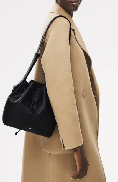 Radley London York Mews Medium Drawstring Leather Shoulder Bag In Black ...