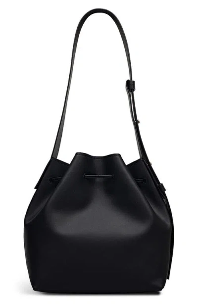 Radley London York Mews Medium Drawstring Leather Shoulder Bag In Black ...