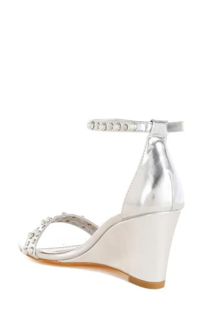 Rag & Co Jumera Wedge Sandal In Silver