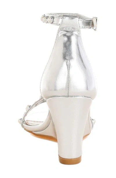 Rag & Co Jumera Wedge Sandal In Silver