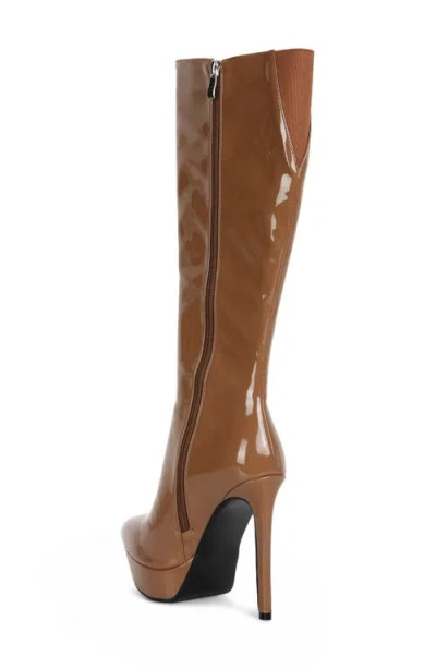 Rag & Co Chatton Platform Knee High Boot In Brown