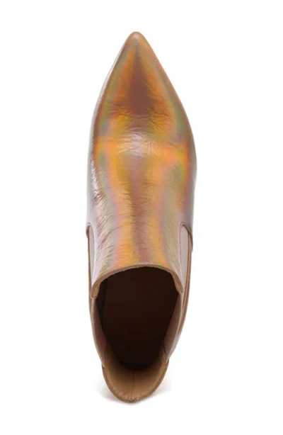 Rag & Co Molina Iridescent Pointed Toe Bootie In Gold