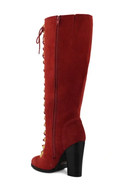 Rag & Co Street Slay Knee High Boot In Red
